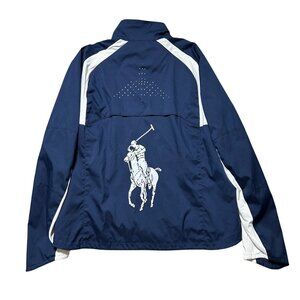 Ralph Lauren RLX Mens L US Open 2008 Navy & White Zip Jacket Lightweight